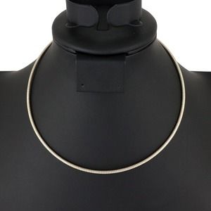 Vintage Estate Italian Sterling Silver 925 2.5mm Rounded Omega Chain 15.5"